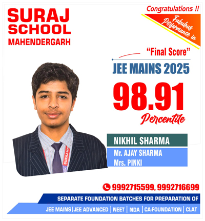 Suraj School in JEE 2025